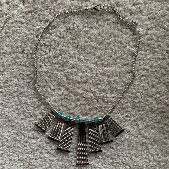 Earthbound Silver/Aqua Necklace - Picture 2 of 2